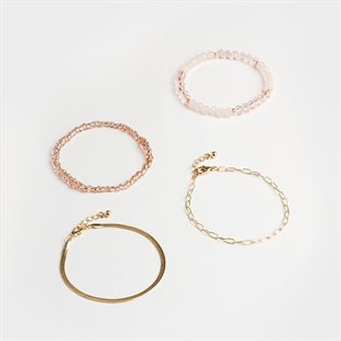 Avon 4-teiliges Armbandset MAYA Weißbronzeton & Blau