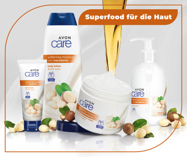 Avon Care Macadamia | Körperpflege mit Macadamia-Öl, spendet 24h Feuchtigkeit, für jeden Hauttyp geeignet